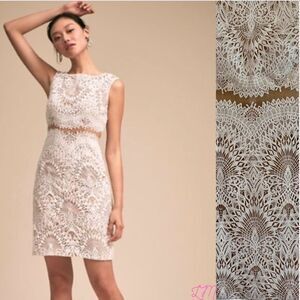 Bhldn Sparks Fly Dress‎ Terani Couture White Lace Illusion Waist Size 6